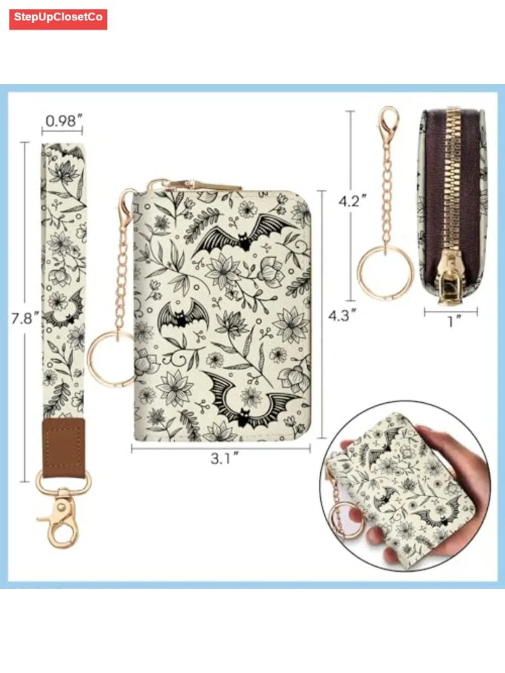 Women RFID Blocking Credit Card Holder Wallet with Wristlet Strap